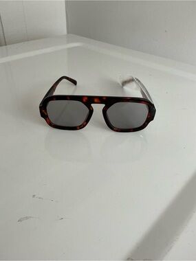Men's Tortoiseshell Square Aviator Sunglasses - Brown Tortoise